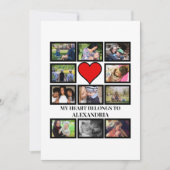 Custom Funny Valentinstag Herz 11 Foto Collage Einladung (Vorderseite)