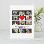 Custom Funny Valentinstag Herz 11 Foto Collage Einladung (Stehend Vorderseite)