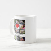 Custom Funny Valentinstag Herz 11 Foto Collage Kaffeetasse (Vorderseite Links)
