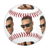 Custom Funny Vater Face Cut Out Foto Baseball (Vorderseite)