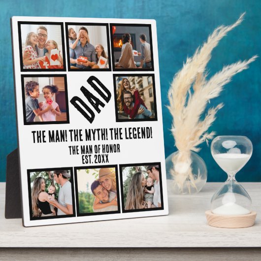 Custom Funny Vathday Vater Geschenk 8 FotoCollage Fotoplatte (Seite)