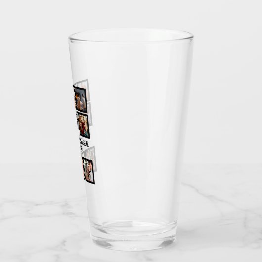 Custom Funny Vathday Vater Geschenk 8 FotoCollage Glas (Links)