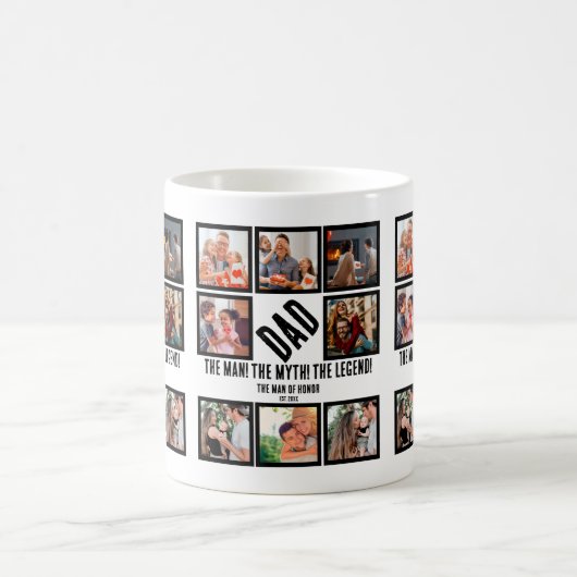 Custom Funny Vathday Vater Geschenk 8 FotoCollage Kaffeetasse (Mittel)