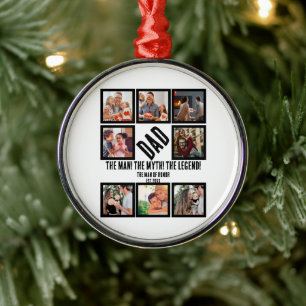 Custom Funny Vathday Vater Geschenk 8 FotoCollage Ornament Aus Metall
