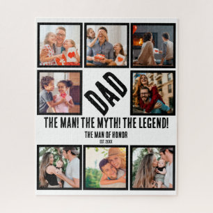 Custom Funny Vathday Vater Geschenk 8 FotoCollage Puzzle