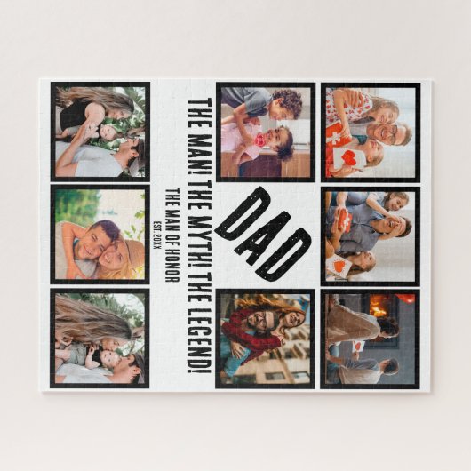 Custom Funny Vathday Vater Geschenk 8 FotoCollage Puzzle (Horizontal)
