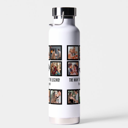 Custom Funny Vathday Vater Geschenk 8 FotoCollage Trinkflasche (Rechts)