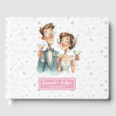 Custom Funny Wedding Guest Book Quirky Couple Gästebuch (Vorderseite)