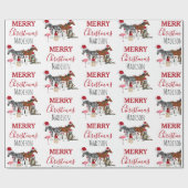 Custom Funny Weihnachtstiere Weihnachtsmannmützen Geschenkpapier (Flach)