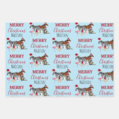 Custom Funny Weihnachtstiere Weihnachtsmannmützen  Geschenkpapier Set (Vorderseite 3)