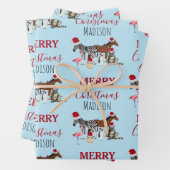 Custom Funny Weihnachtstiere Weihnachtsmannmützen  Geschenkpapier Set (Beispiel)