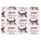 Custom Funny Weihnachtstiere Weihnachtsmannmützen  Große Geschenktüte (Rückseite)