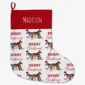 Custom Funny Weihnachtstiere Weihnachtsmannmützen  Großer Weihnachtsstrumpf (Vorderseite)