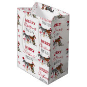 Custom Funny Weihnachtstiere Weihnachtsmannmützen  Mittlere Geschenktüte (Rückseite Schrägansicht)