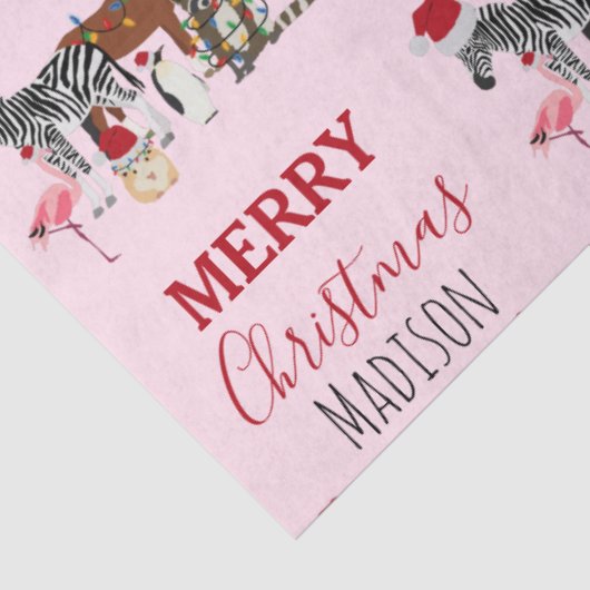 Custom Funny Weihnachtstiere Weihnachtsmannmützen Seidenpapier (Ausschnitt)