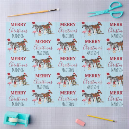 Custom Funny Weihnachtstiere Weihnachtsmannmützen Seidenpapier (Basteln)