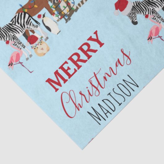 Custom Funny Weihnachtstiere Weihnachtsmannmützen Seidenpapier (Ausschnitt)