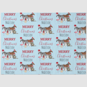 Custom Funny Weihnachtstiere Weihnachtsmannmützen Seidenpapier