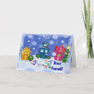 Custom Funny Winter Scene Weihnachtskarte Feiertagskarte