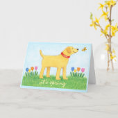 Custom Funny Yellow Dog Spring Greeting Card Karte (Gelbe Blume)