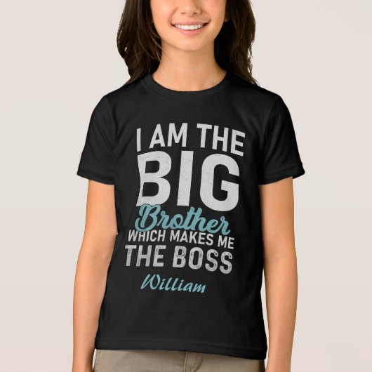 Custom Funny Zitat Ich bin der Big Brother Black Tri-Blend Shirt (Vorderseite)