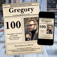 Custom Funny Zitat Retro Zeitung 100. Geburtstag