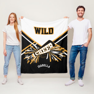 Custom - Für 📣 Cheerleader - weiß, Gold und s Fleecedecke