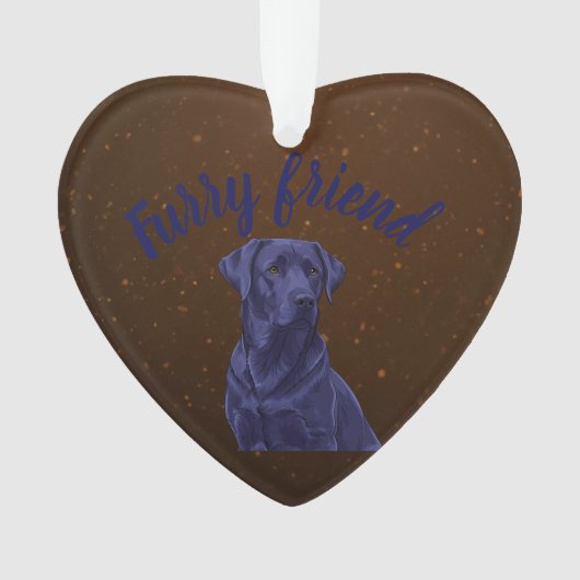 Custom Furry Friend Hund Mitte Ornament (Vorderseite)