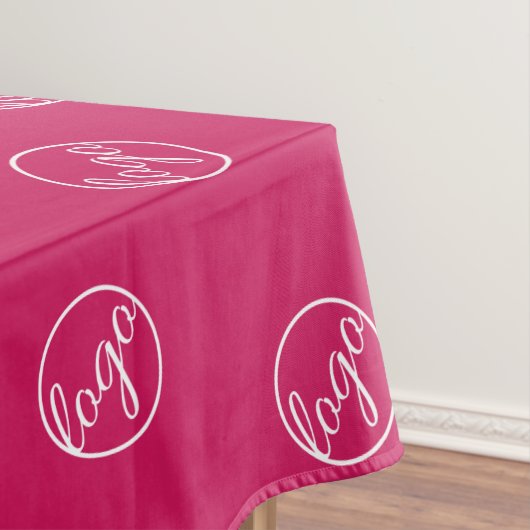 Custom Fuschia Hot Pink Show Logo Business Tischdecke (Beispiel)