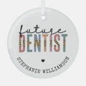 Custom Future Dentist Dentalschüler Geschenke Ornament Aus Glas (Vorderseite)