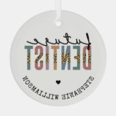 Custom Future Dentist Dentalschüler Geschenke Ornament Aus Glas (Rückseite)