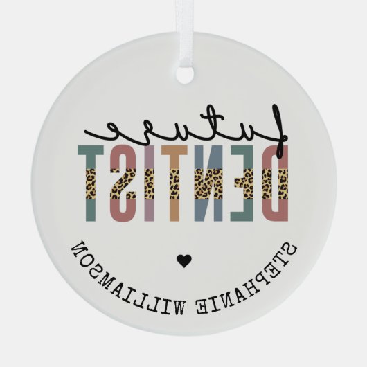 Custom Future Dentist Dentalschüler Geschenke Ornament Aus Glas (Rückseite)