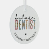 Custom Future Dentist Dentalschüler Geschenke Ornament Aus Glas (Vorderseite Rechts)