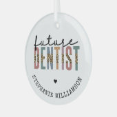 Custom Future Dentist Dentalschüler Geschenke Ornament Aus Glas (Vorderseite links)