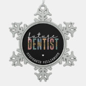 Custom Future Dentist Dentalschüler Geschenke Schneeflocken Zinn-Ornament (Vorderseite)
