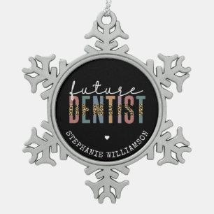 Custom Future Dentist Dentalschüler Geschenke  Schneeflocken Zinn-Ornament