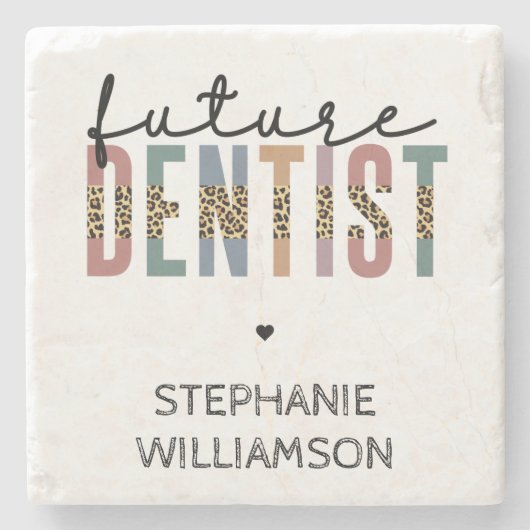 Custom Future Dentist Dentalschüler Geschenke Steinuntersetzer (Vorderseite)