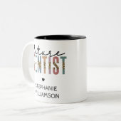 Custom Future Dentist Dentalschüler Geschenke Zweifarbige Tasse (Vorderseite Links)