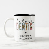 Custom Future Dentist Dentalschüler Geschenke Zweifarbige Tasse (Links)