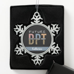 Custom Future DPT Arzt für Physikalische Therapie Schneeflocken Zinn-Ornament