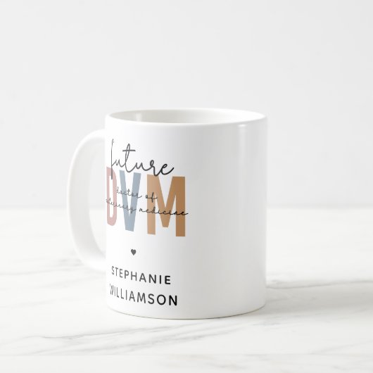 Custom Future DVM Doctor of Veterinary Medicine Kaffeetasse (Vorderseite Links)