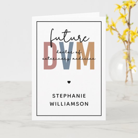 Custom Future DVM Doctor of Veterinary Medicine Karte (Gelbe Blume)
