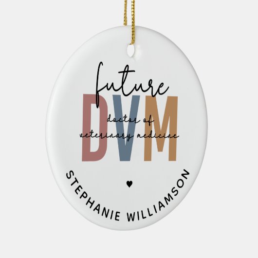 Custom Future DVM Doctor of Veterinary Medicine Keramik Ornament (Rechts)