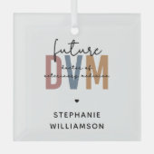 Custom Future DVM Doctor of Veterinary Medicine Ornament Aus Glas (Vorderseite)