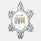 Custom Future DVM Doctor of Veterinary Medicine Schneeflocken Zinn-Ornament (Rechts)