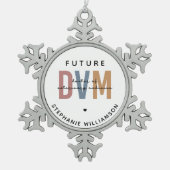 Custom Future DVM Doctor of Veterinary Medicine Schneeflocken Zinn-Ornament (Vorderseite)