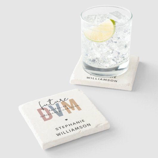 Custom Future DVM Doctor of Veterinary Medicine Steinuntersetzer (Seitenansicht)