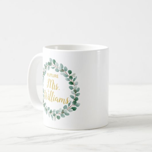 Custom Future Frau Fiancee Personalisiert Bride zu Kaffeetasse (Vorderseite Links)