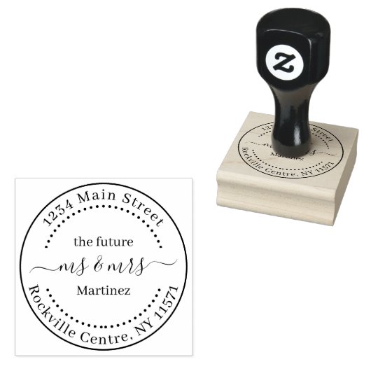 Custom Future Mr. und Mrs. Wedding Address Gummistempel (Stempel)
