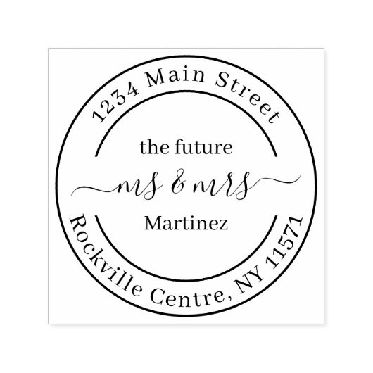 Custom Future Mr. und Mrs. Wedding Address Permastempel (Design)